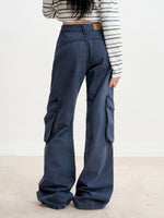 High Waist Cotton Cargo Pants