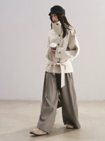 Stand Collar Tencel Trench Coat