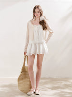 Lace Trim Knit Cardigan