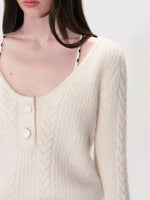 Cable Knit V-Neck Sweater
