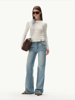 ＋5CM N4 Suede Straight Jeans