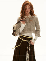 Textured Hooded Flare Sleeve Sweater