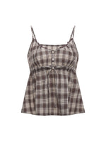 Lace Plaid Camisole Top
