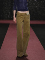 Corduroy Low Rise Wide Leg Pants