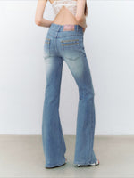 Washed Flared Denim Jeans