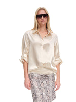 Acetate Satin Relaxed Polo Shirt