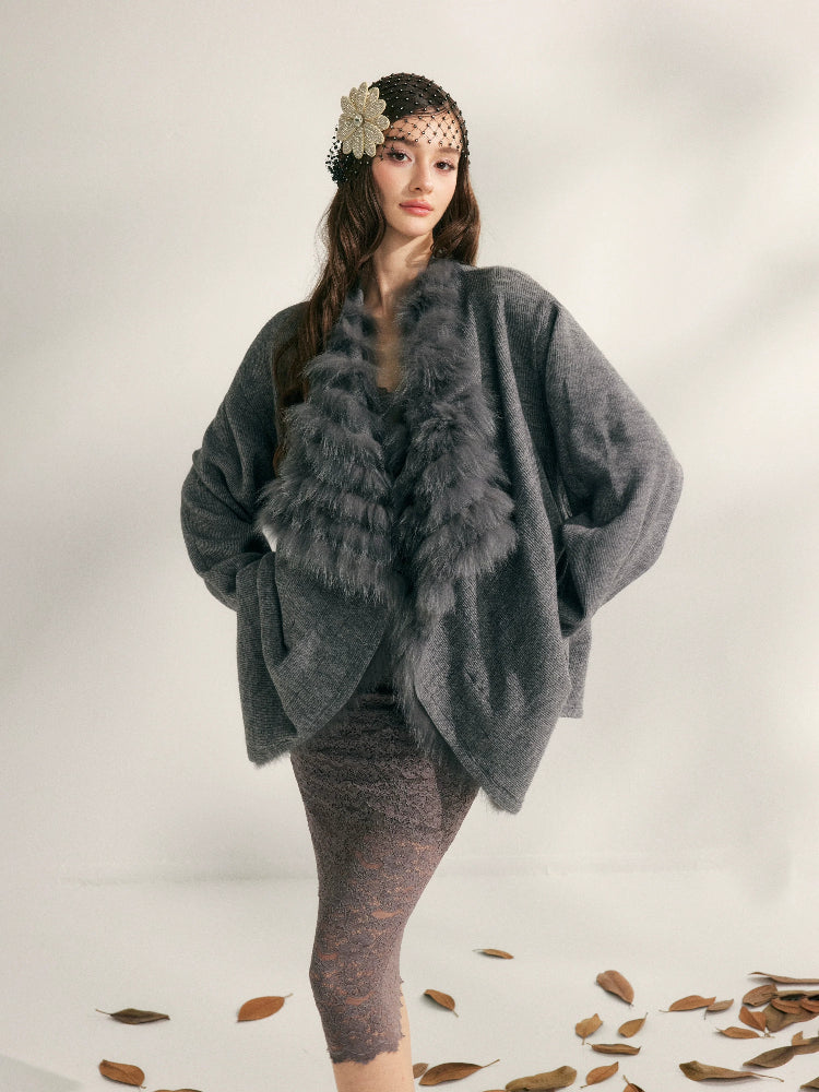 Fox Fur Collar Fur Jacket