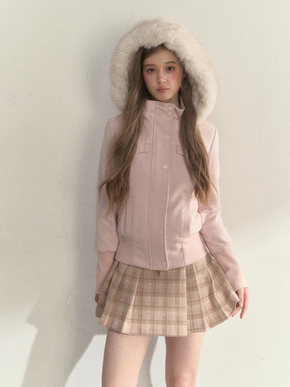 “Oxford Autumn” Wool-Collar Padded Jacket