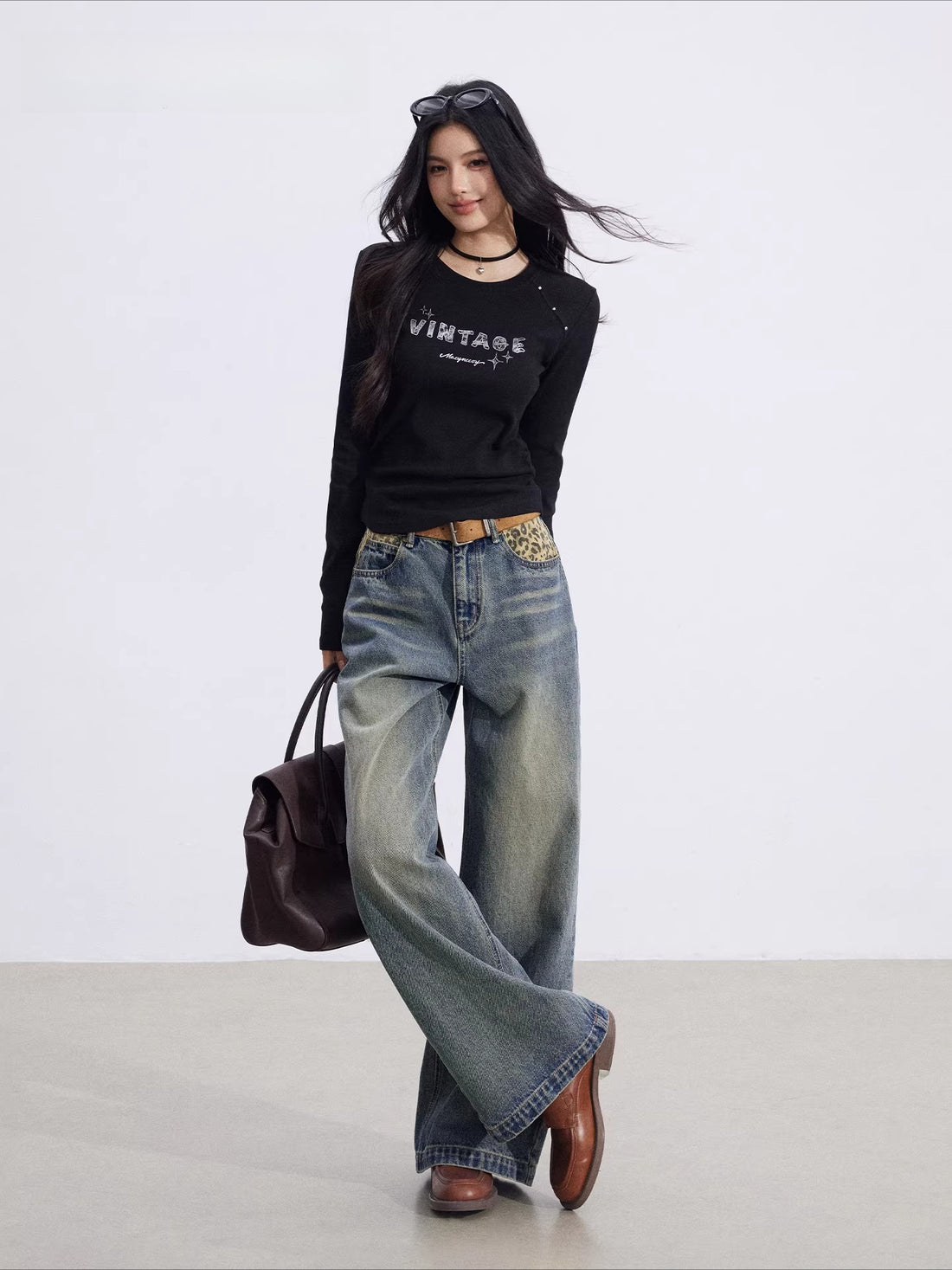 Ruched Waist Logo Top