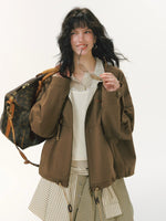 Striped Patchwork Utility Jacket