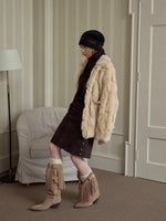 Rex Rabbit Patchwork Fur Jacket