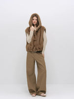 Vintage Hooded Faux Fur Vest