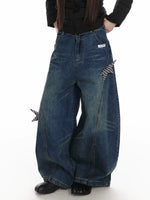 Star Patch Wide Leg Jeans