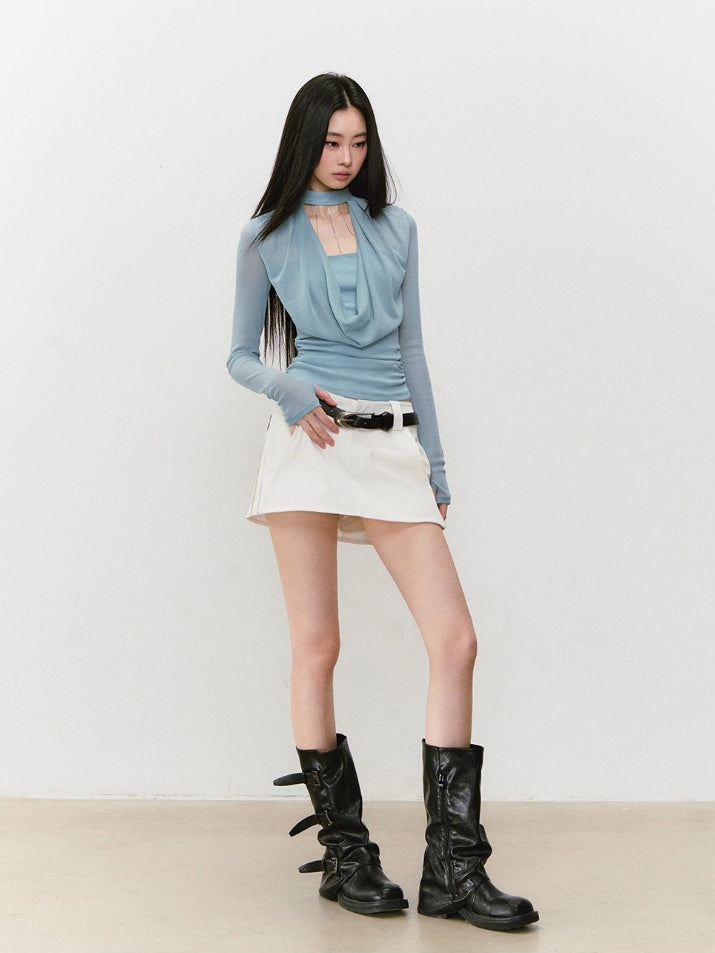 Double-Side Zippers Pencil Skirt