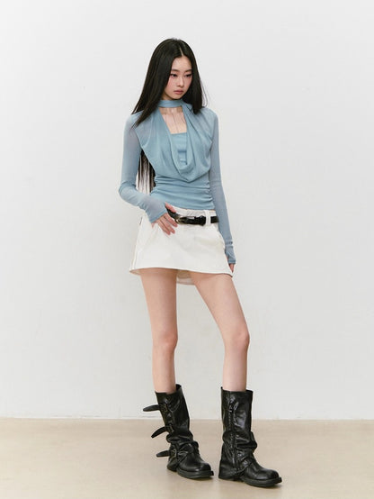 Double-Side Zippers Pencil Skirt