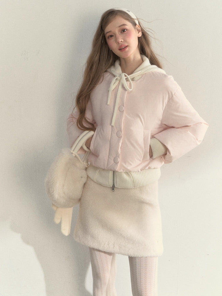 Reindeer Footprints Hooded Down Jacket