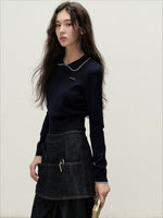 Floral Openwork Peter Pan Sweater