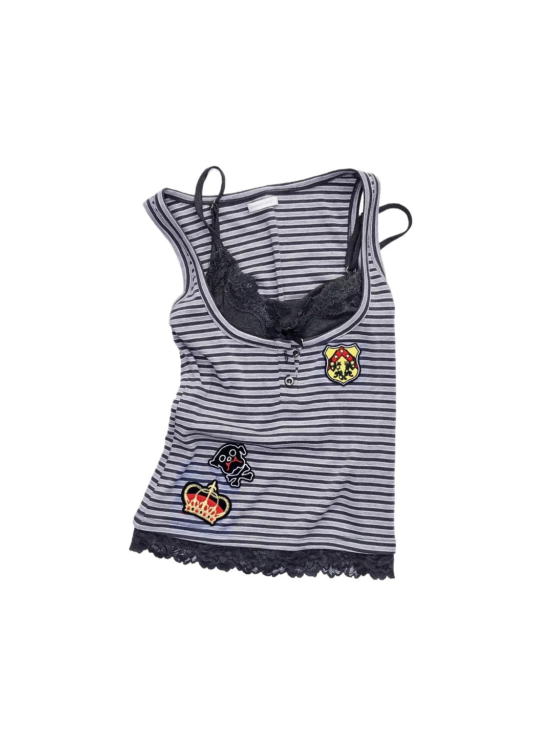 Lace Patchwork Knit Tank