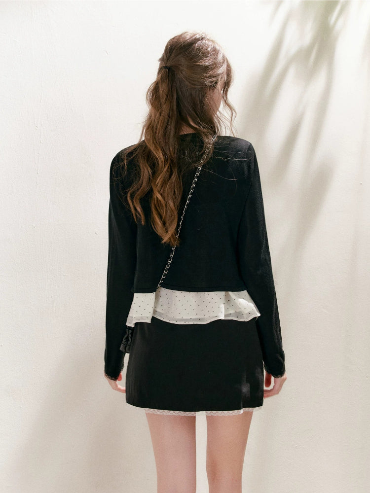 Lace Trim A-Line Skirt