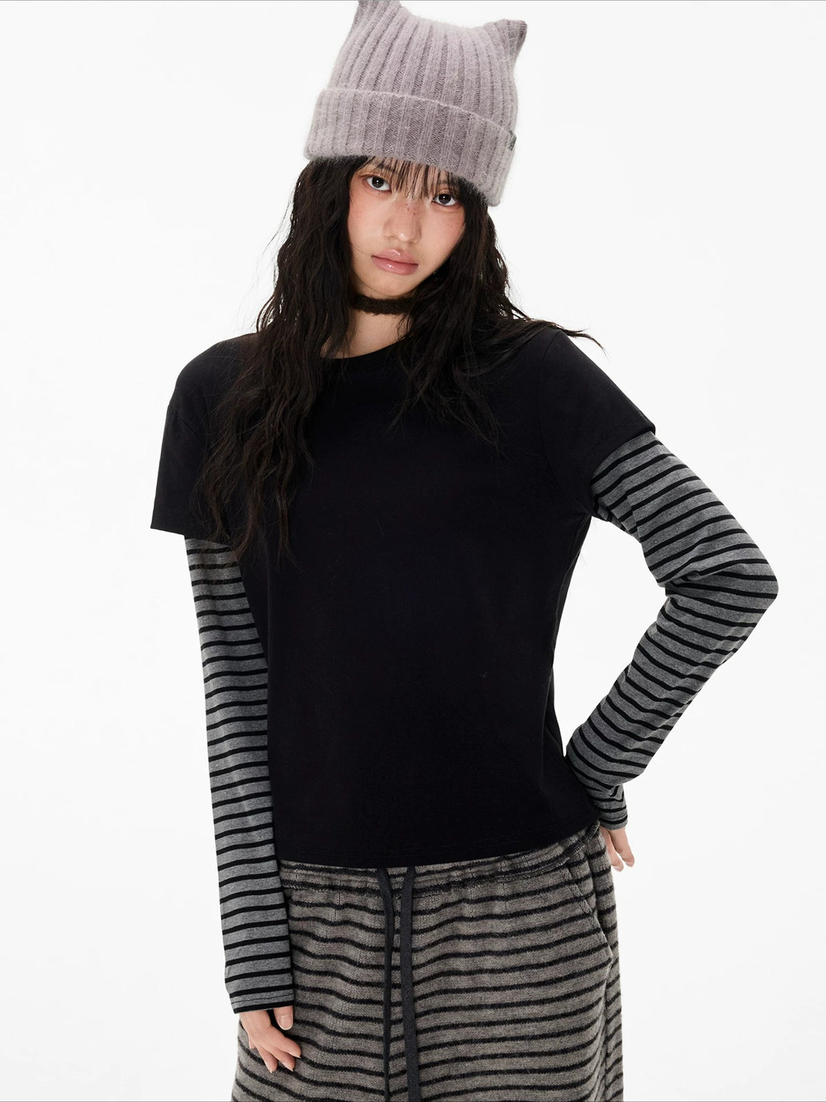 Faux Layered Stripe Tee