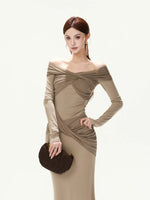 Mesh Shoulder Mermaid Dress