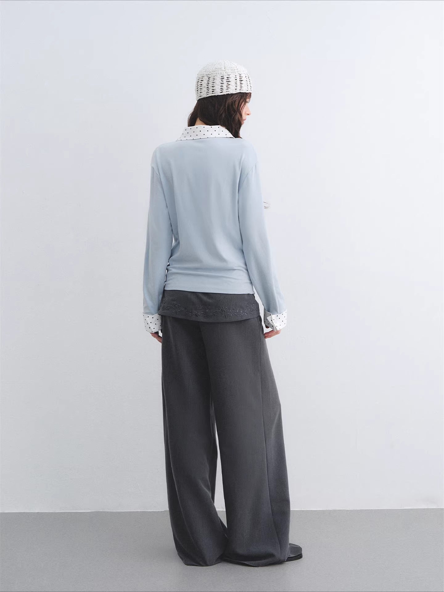 Polka Dot Layered Drape Top
