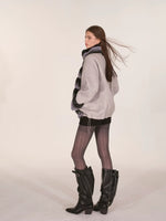 Gradient Faux Fur Wool Coat