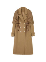 Detachable Knit Shawl Wool-Blend Coat