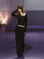 Sequin Double Waist Pants