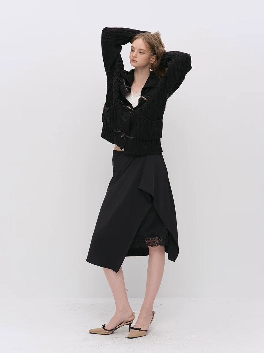 Asymmetric Satin Skirt