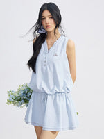 Lace Tie V-Neck Dress