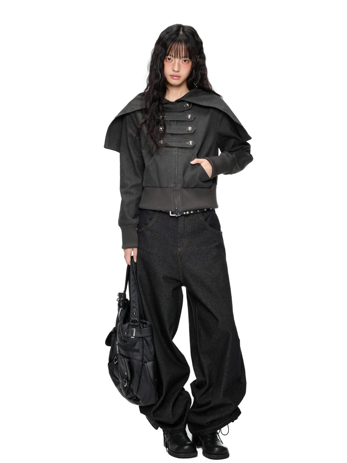Hooded Double-Breasted Jacket