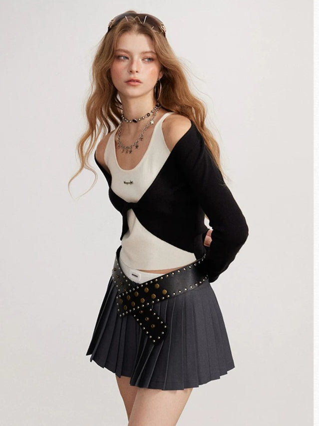 Contrast Layered Knit Top