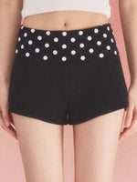 Polka Dot Fold Waist Shorts