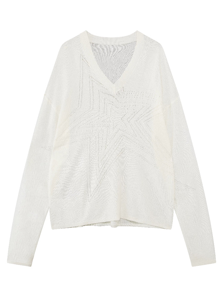 Original V-Neck Star Knit Top