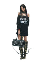 Punk Graffiti Off-Shoulder Tee