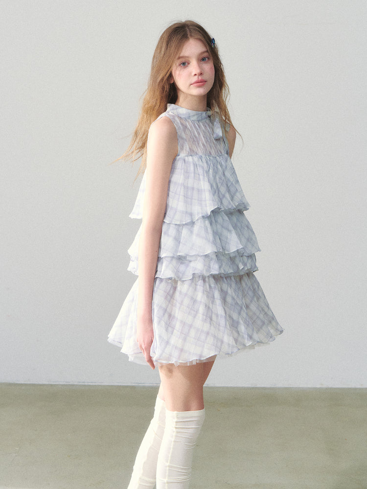 Purple Plaid Tulle Petticoat Skirt