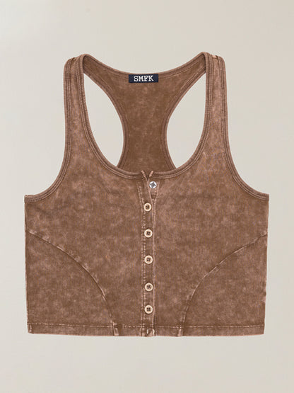 Vintage Hurricane Fade Gym Vest Wild Horse Brown