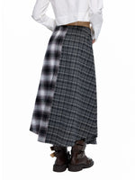 Plaid Waist A-Line Skirt