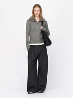 Vintage Wool Fur Collar Cardigan