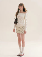 Puppy Print Lace Top