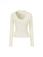 Choker Neck Halter Slim-Fit Knit Top