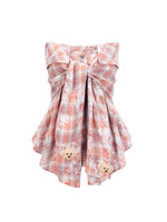 Plaid Shirt Slim Fit Strapless Top