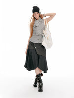 Vintage Asymmetric Cargo Midi Skirt