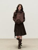 Reversible Floral Peter Pan Collar Down Jacket