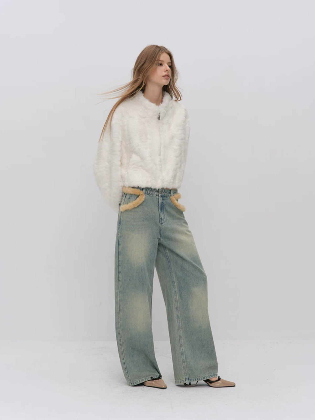 Faux Fur Stand Collar Coat