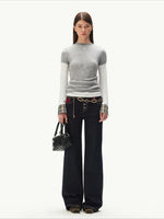＋5CM N4 Suede Straight Jeans