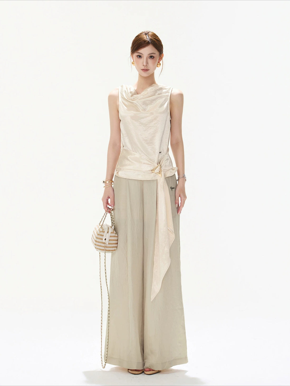 Acetate Wide Leg Pants