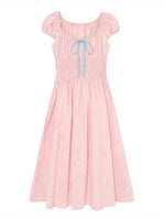 French Floral Tie Waist Dress