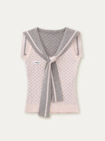 Pink Polka Sailor Knit Top